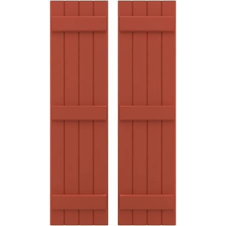 Ekena Millwork Americraft 4-Board, 3 Batten Exterior Real Wood Joined Board-n-Batten Shutters, ARW401BB414X76CLH, PR ARW401BB414X76CLH